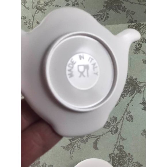 Matching Pair of Tea Bag Holders Spoon Rests Melamine Apple Design Italy - Picture 2 of 3